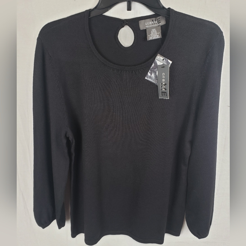 NWT George Black Sweater Shirt Sz L